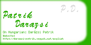 patrik darazsi business card